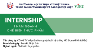 TUYỂN DỤNG INTERNSHIP 1 NĂM NGÀNH CHẾ BIẾN THỰC PHẨM 2024