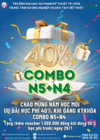 Giảm giá 40% khi đăng ký combo tiếng Nhật N5+N4 và voucher 1.000.000 đồng